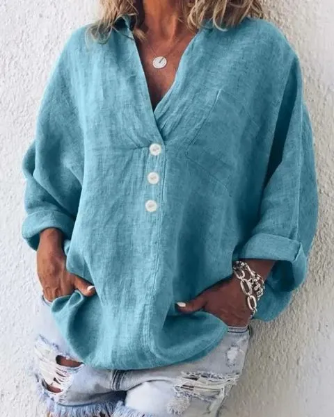 Josephine™ - Effortlessly Chic Linen Blouse