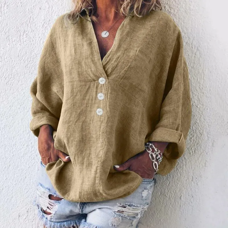 Josephine™ - Effortlessly Chic Linen Blouse