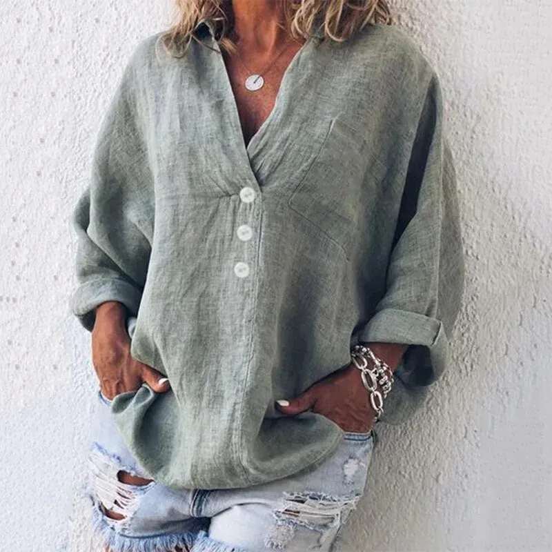 Josephine™ - Effortlessly Chic Linen Blouse