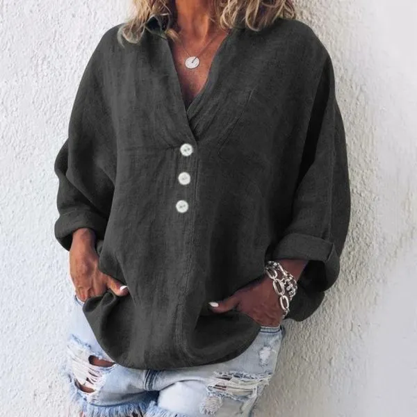 Josephine™ - Effortlessly Chic Linen Blouse