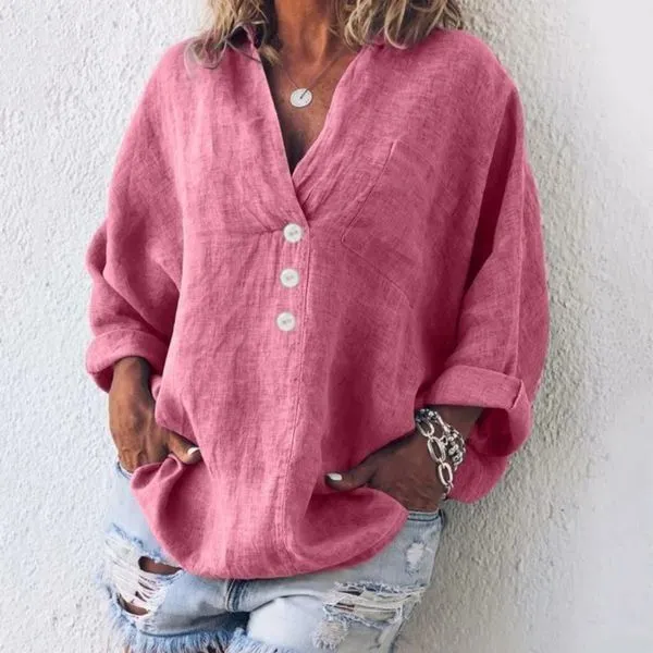 Josephine™ - Effortlessly Chic Linen Blouse
