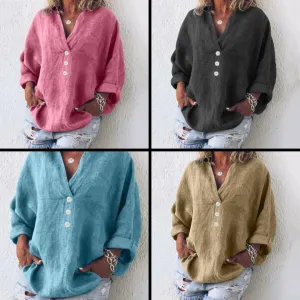 Josephine™ - Effortlessly Chic Linen Blouse