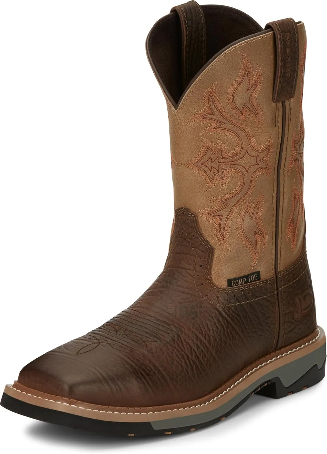 Justin Mens Stampede Bolt Comp Boots