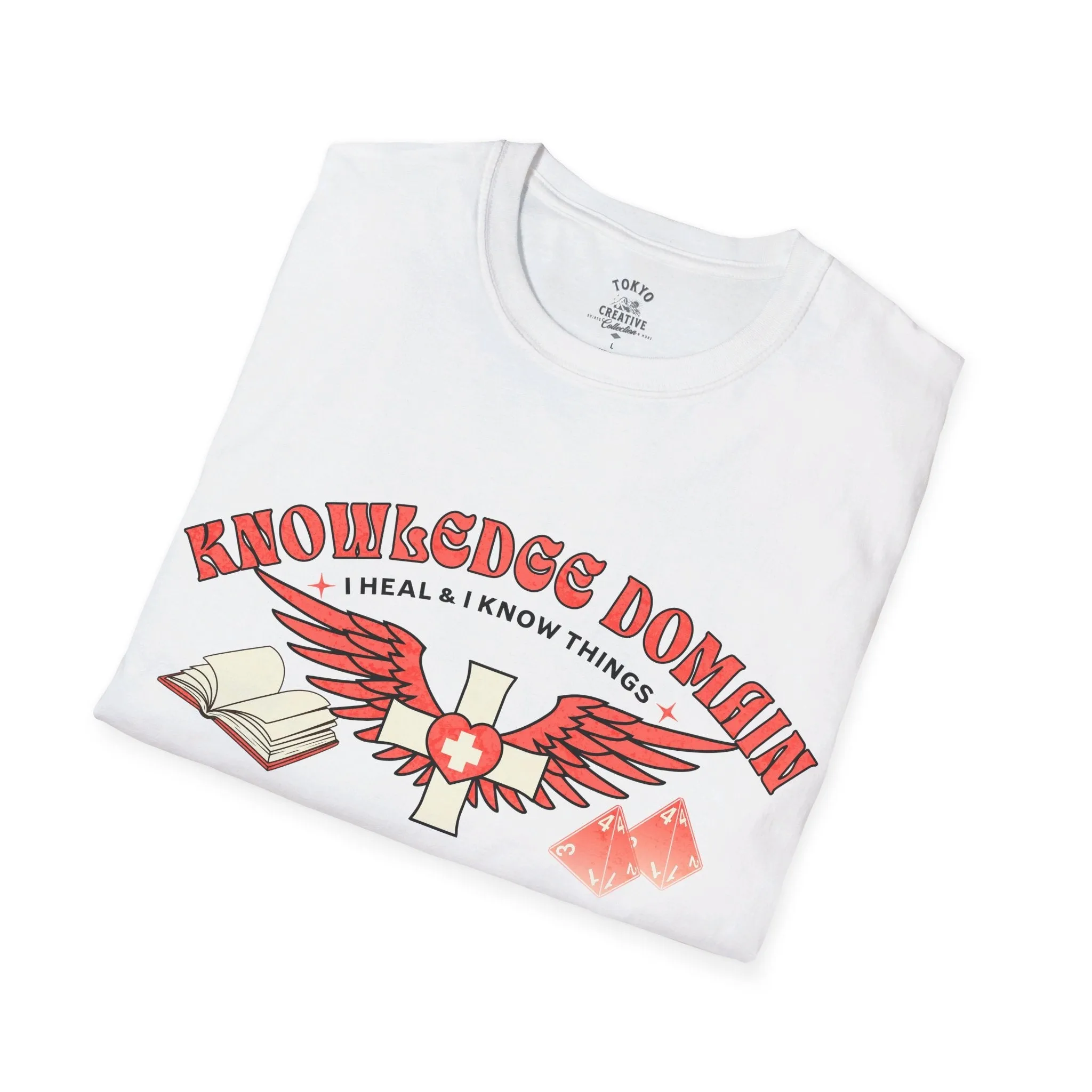 Knowledge Domain Cleric Shirt - "I Heal and I Know Things" Tee for RPG Gamers and Wise Healers