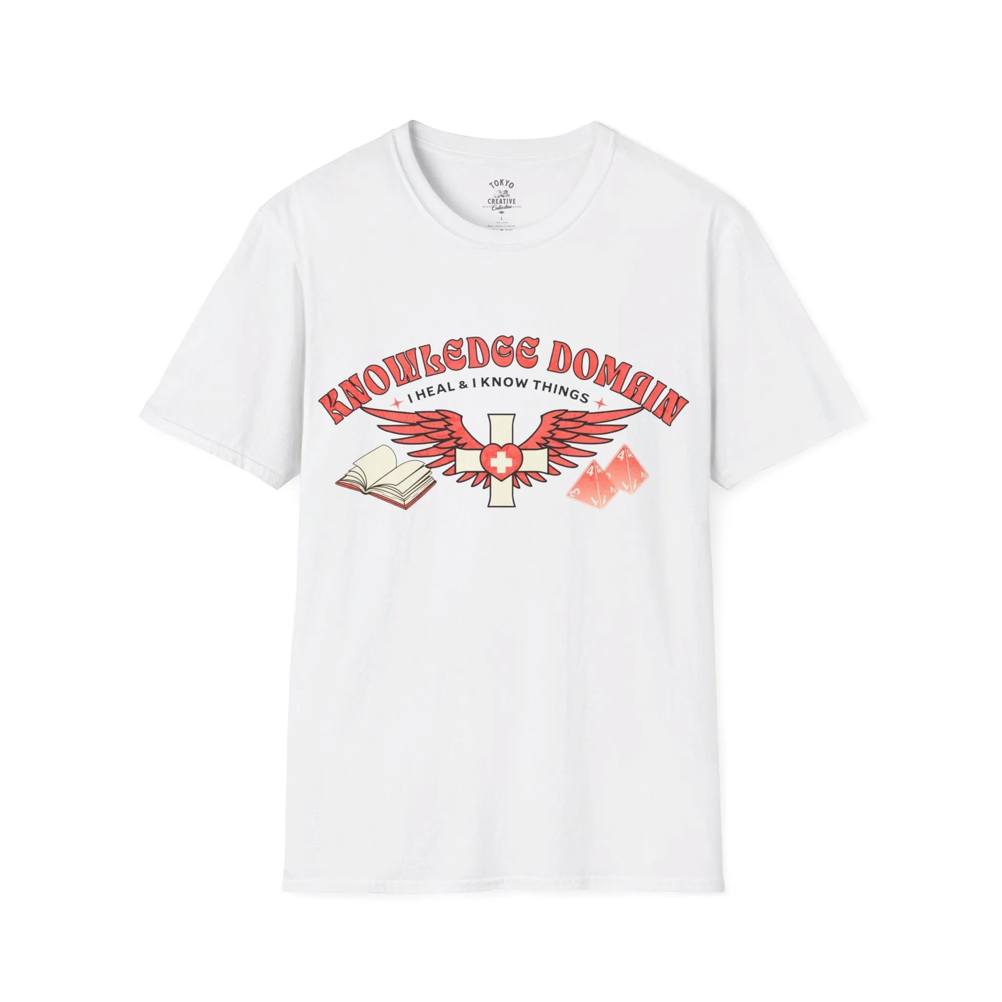 Knowledge Domain Cleric Shirt - "I Heal and I Know Things" Tee for RPG Gamers and Wise Healers