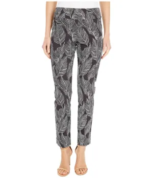 Krazy Larry Women's Pull on Ankle Pants - Black Feathers