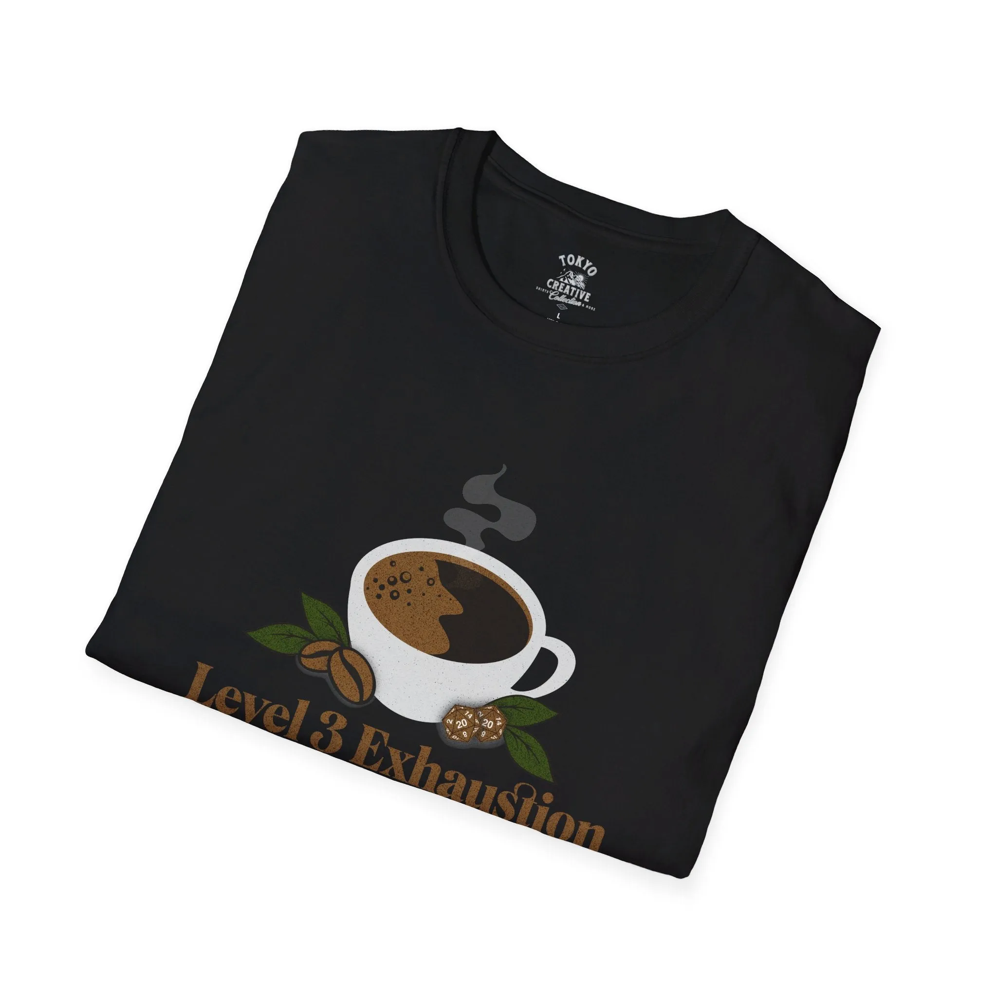Level 3 Exhaustion Coffee House Shirt - Perfect Tee for Gamers and Coffee Aficionados