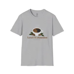 Level 3 Exhaustion Coffee House Shirt - Perfect Tee for Gamers and Coffee Aficionados