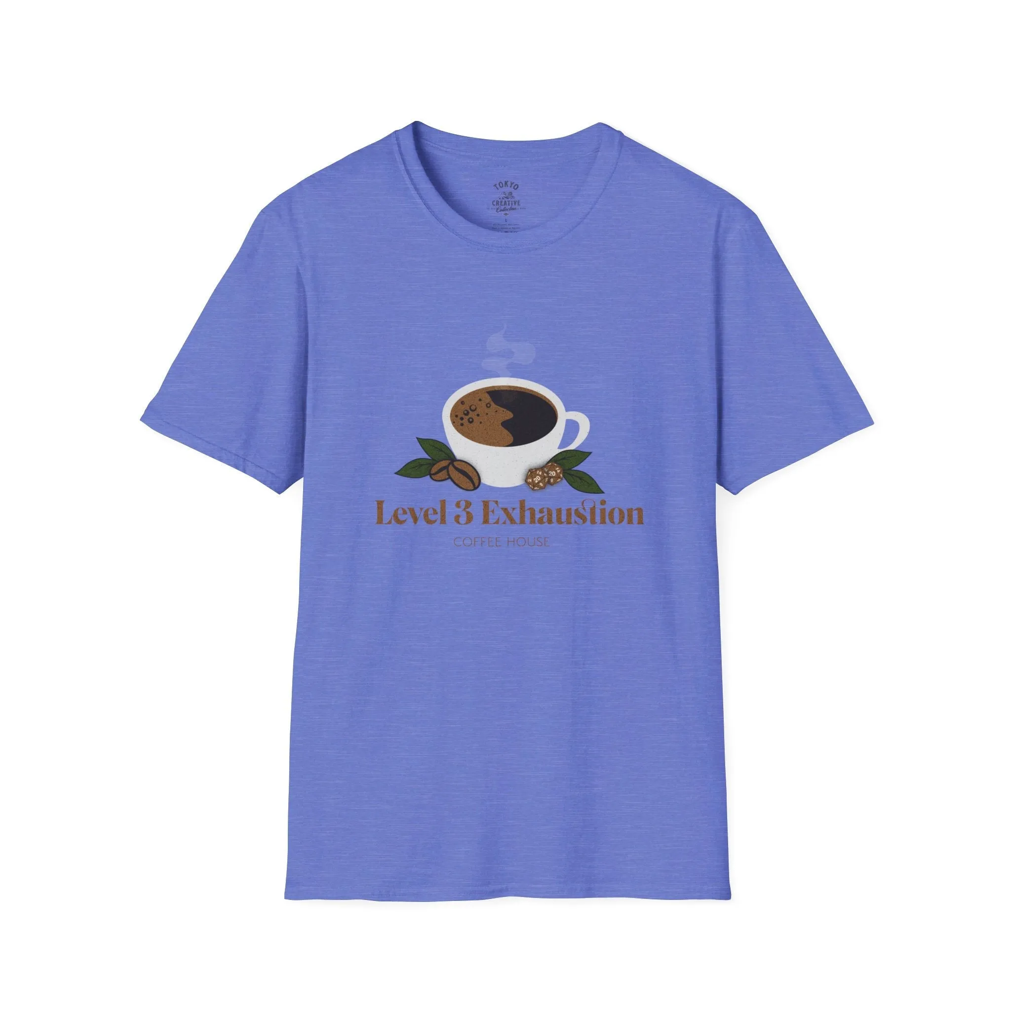 Level 3 Exhaustion Coffee House Shirt - Perfect Tee for Gamers and Coffee Aficionados