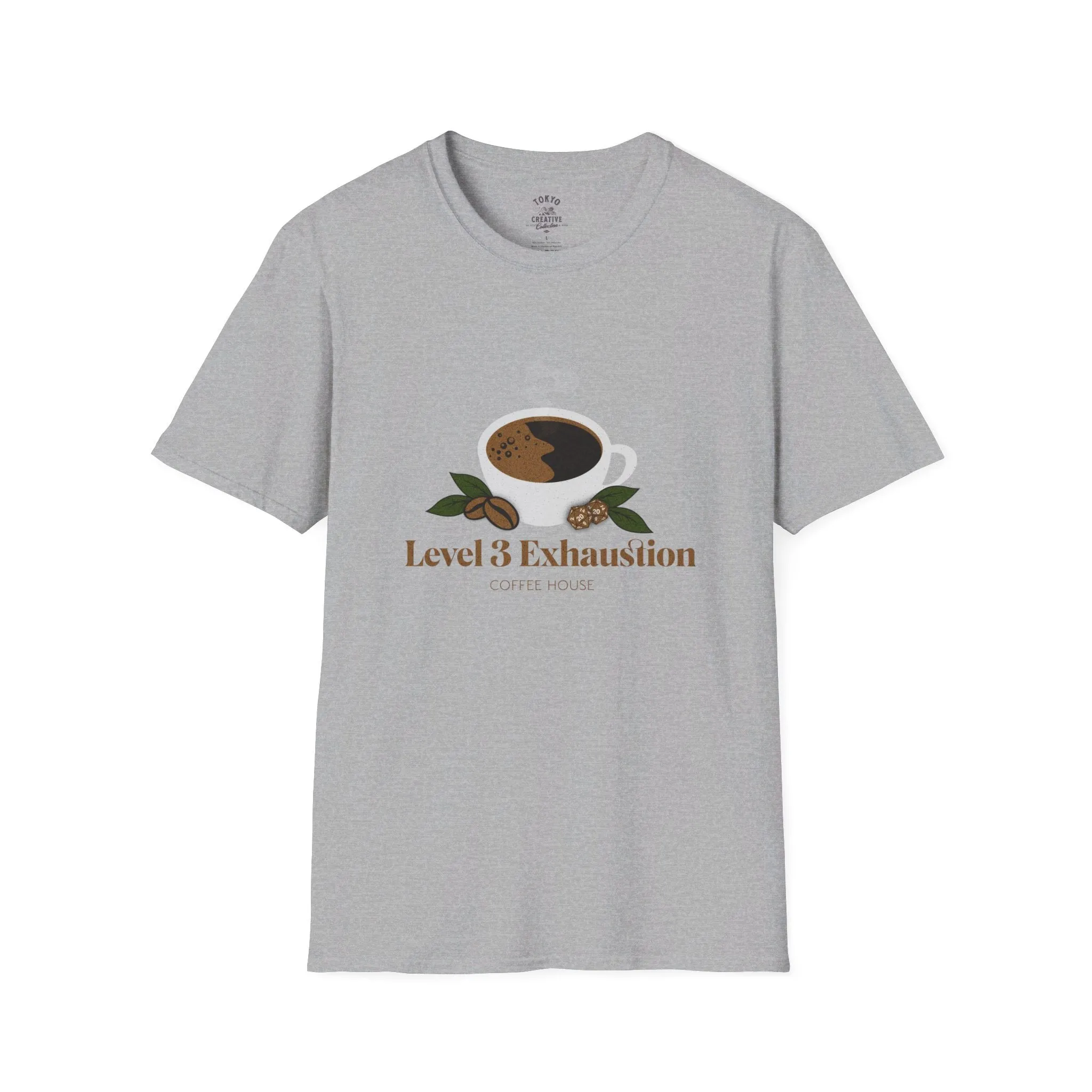 Level 3 Exhaustion Coffee House Shirt - Perfect Tee for Gamers and Coffee Aficionados
