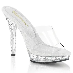 LIP-101SDT Fabulicious 5 Inch Heel Clear Bling Rhinestone Sexy Shoes