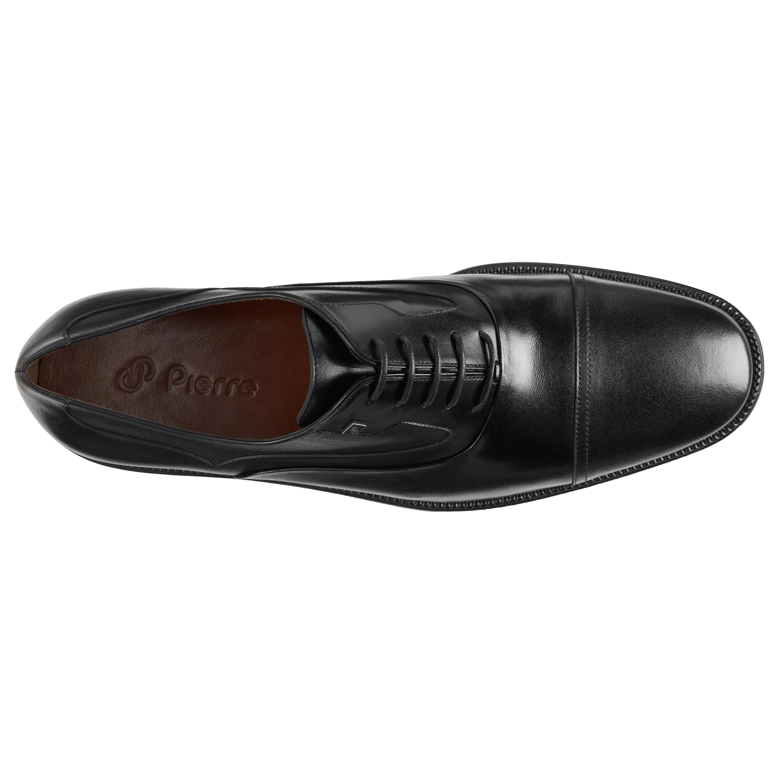 Men´s black leather cap toe oxford shoes
