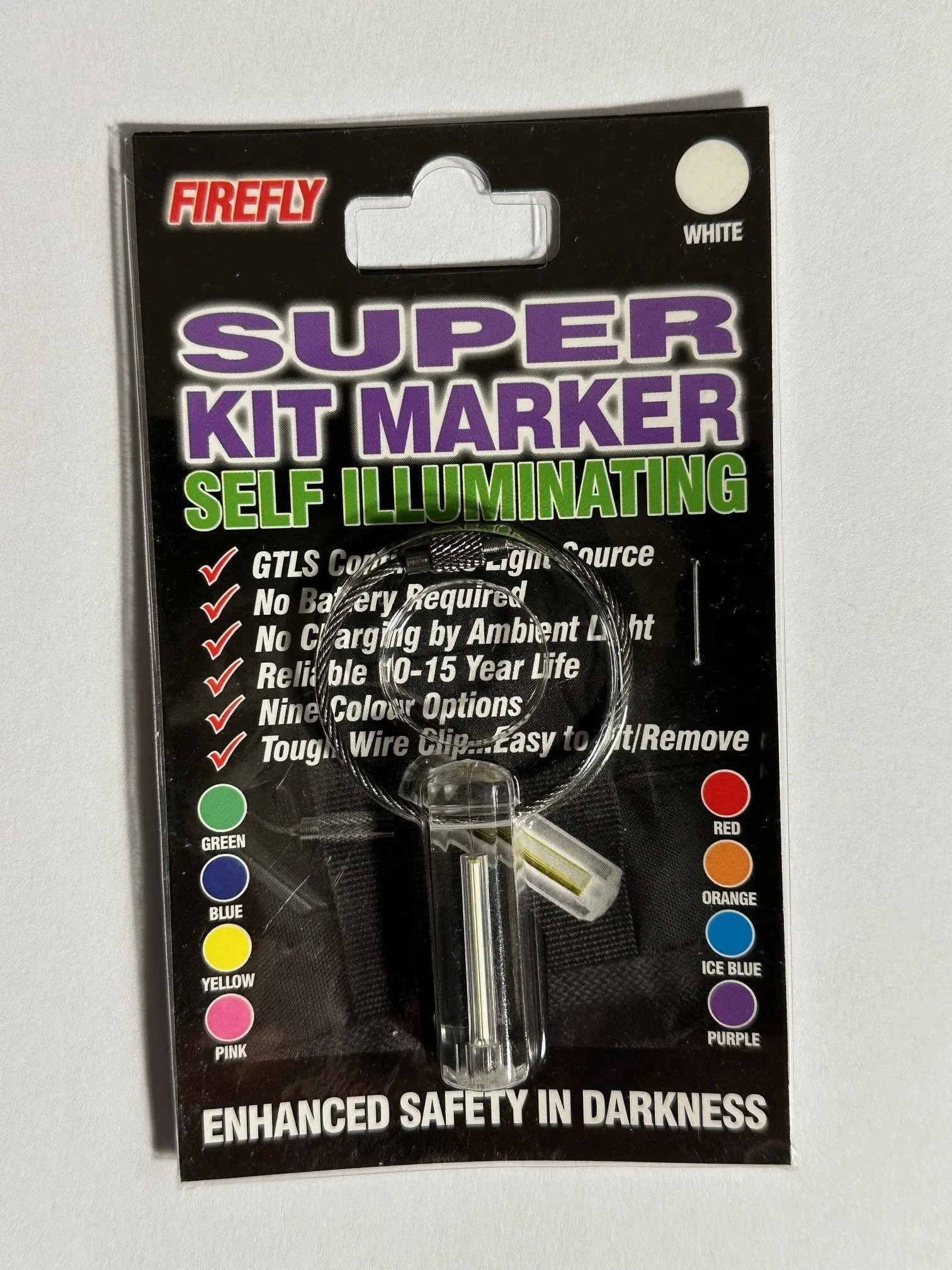Nite GlowRing - Safety Marker - Tritium - (Clear Case) - 9 Colours