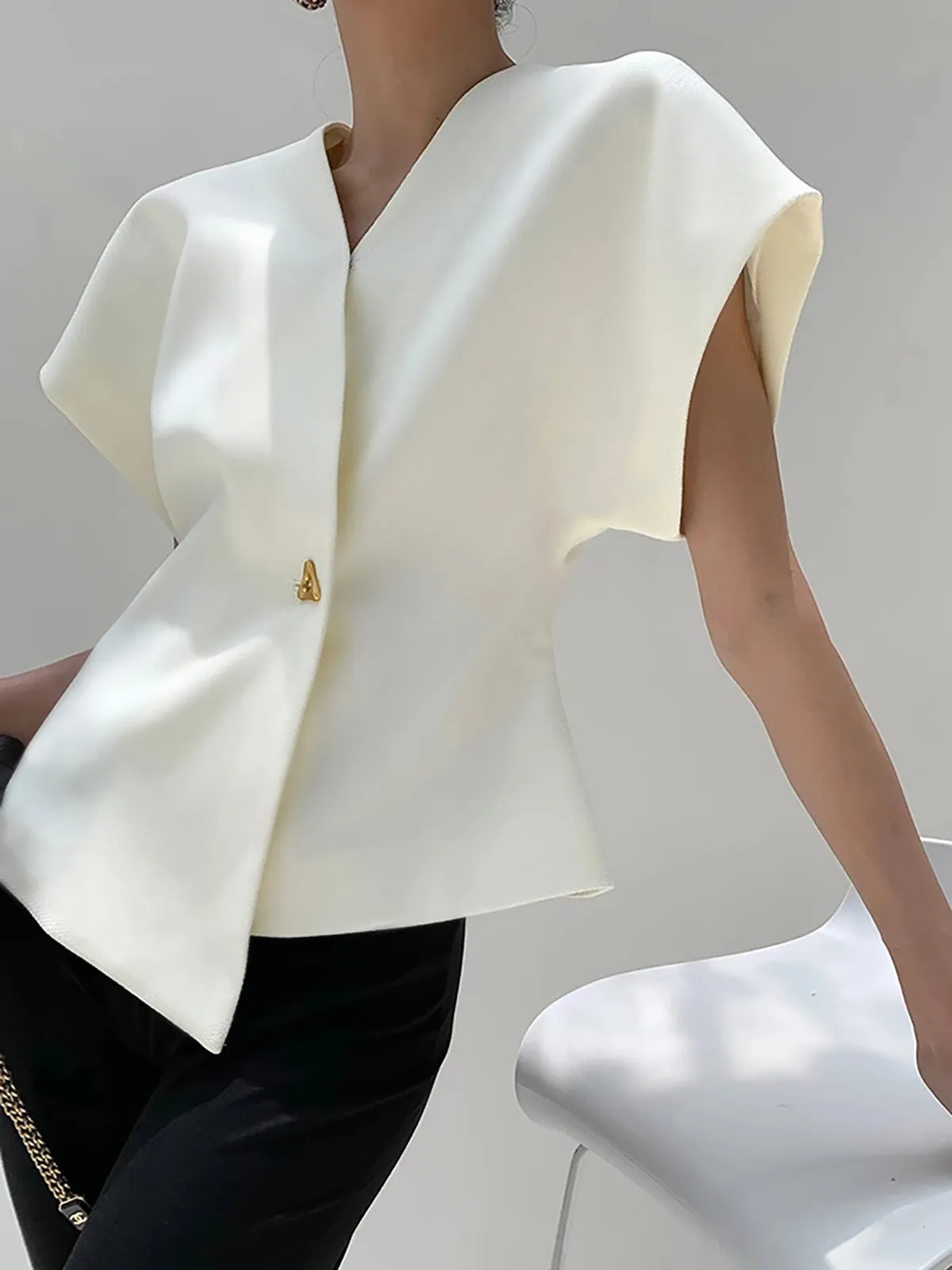 Nora V-Neck Button Blouse
