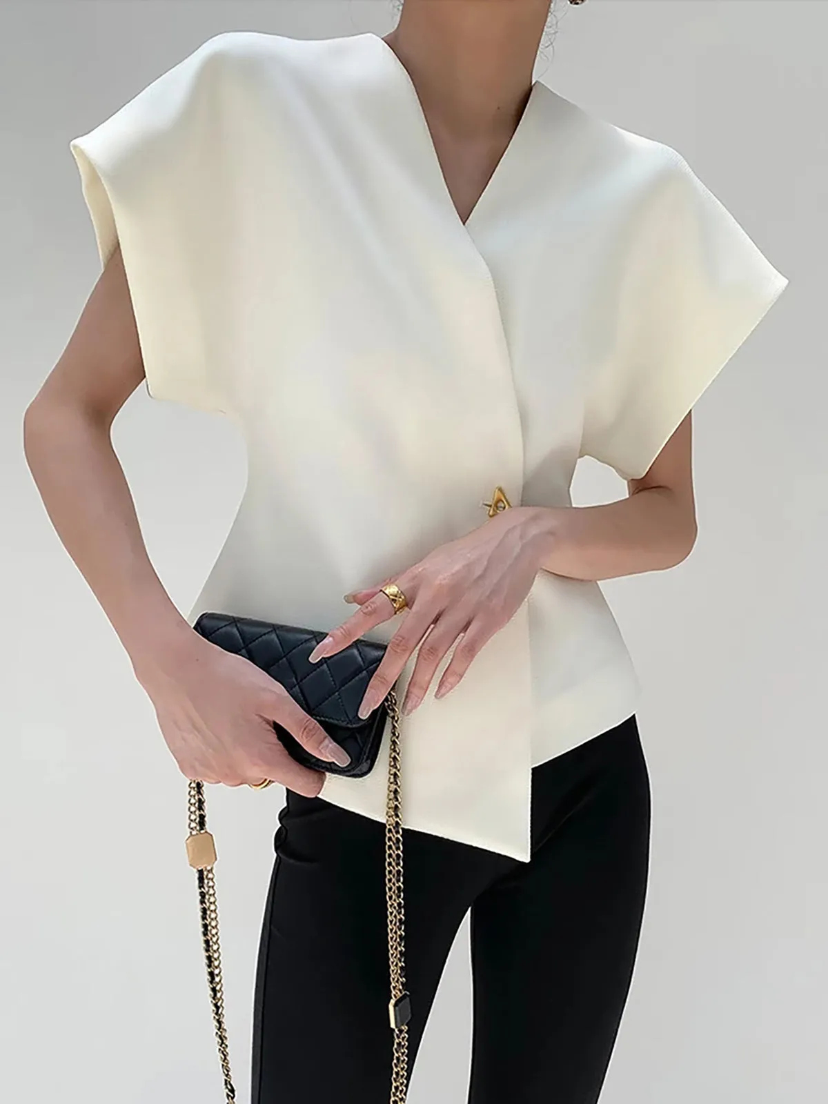 Nora V-Neck Button Blouse
