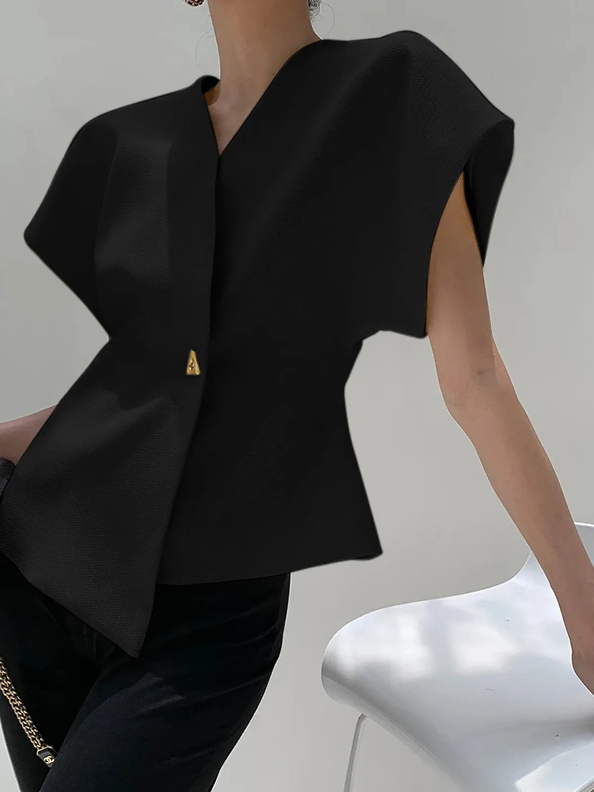 Nora V-Neck Button Blouse