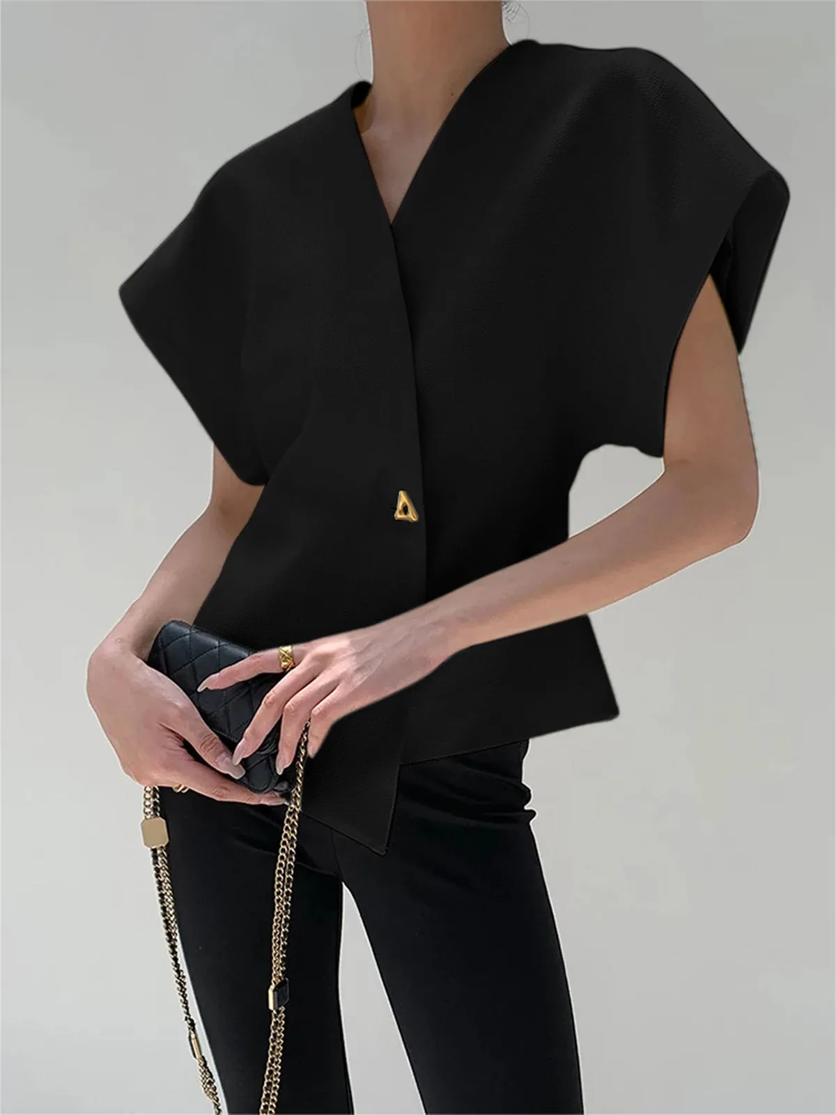 Nora V-Neck Button Blouse