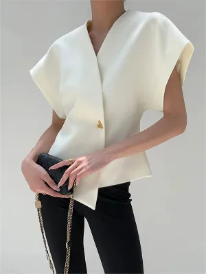 Nora V-Neck Button Blouse