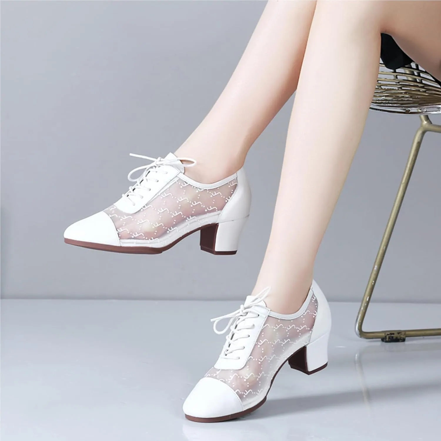ONAIC Women Practice Dance Shoes Ballroom Latin Dance Shoes 5CM Shoes Heel Professional Performance Dance Shoes for Girls