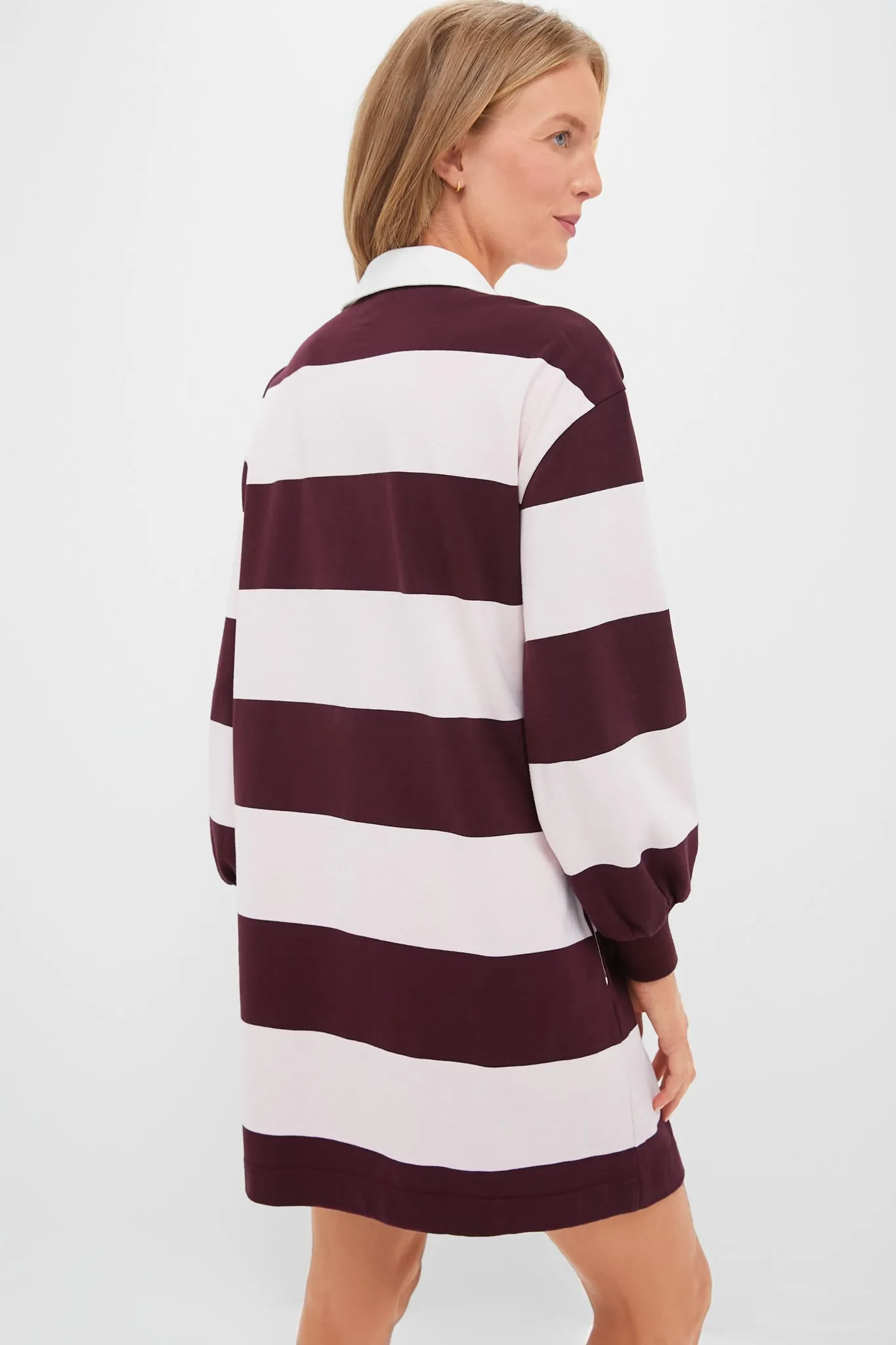 Pink and Winetasting Stripe Baker Rugby Dress