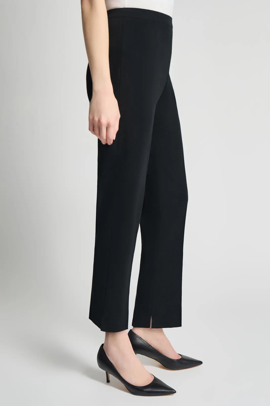 Plus Size Knit Straight-Leg Ankle Pants
