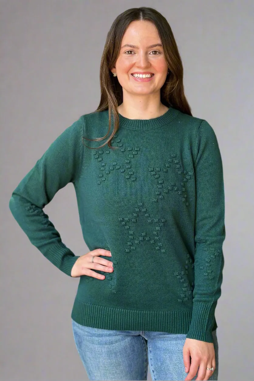 Pompom Star Pullover Green