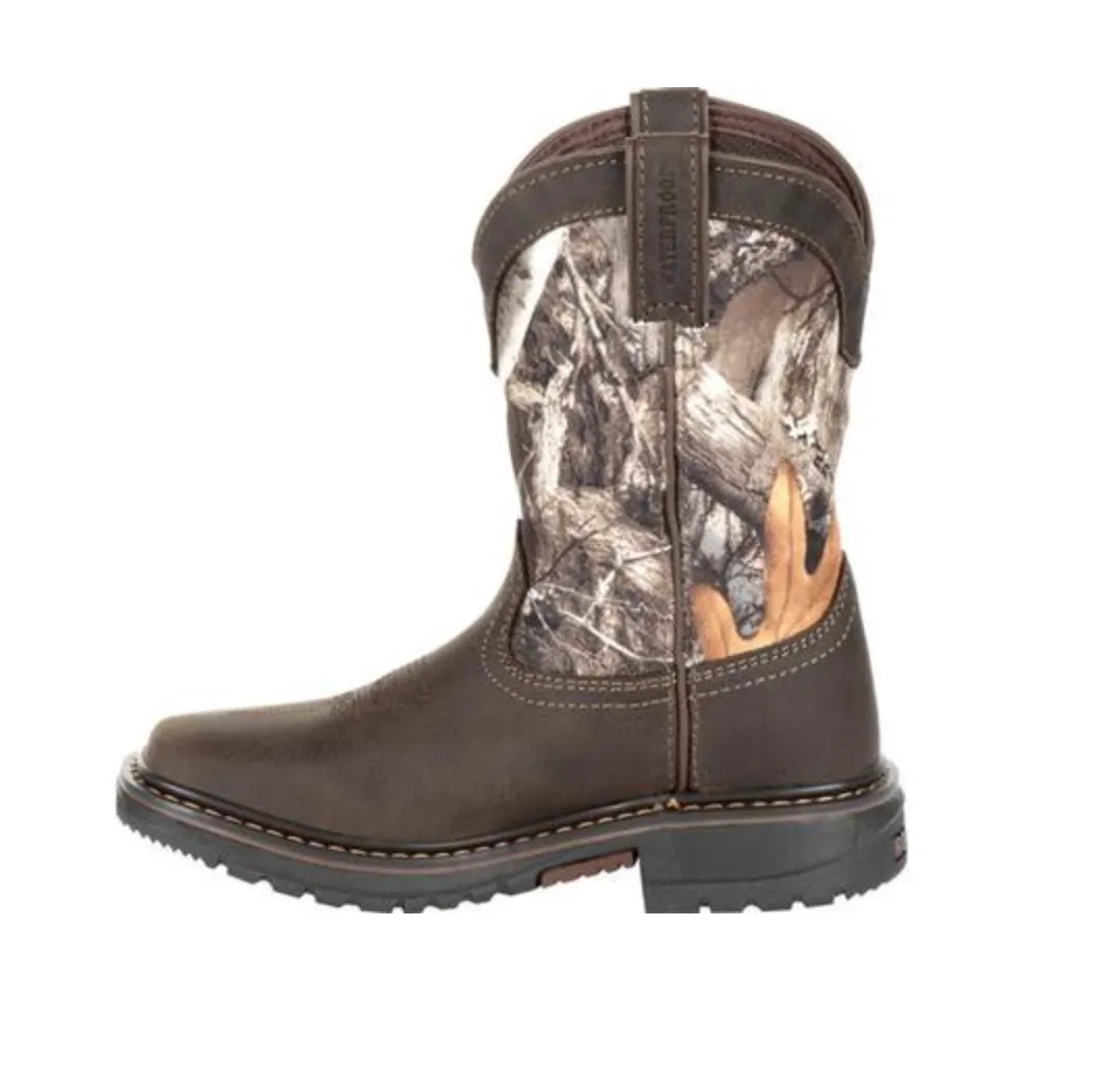 Rocky- RKW0258- KIDS' RIDE FLX WATERPROOF WESTERN BOOT- REALTREE CAMO