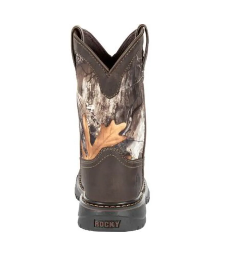 Rocky- RKW0258- KIDS' RIDE FLX WATERPROOF WESTERN BOOT- REALTREE CAMO