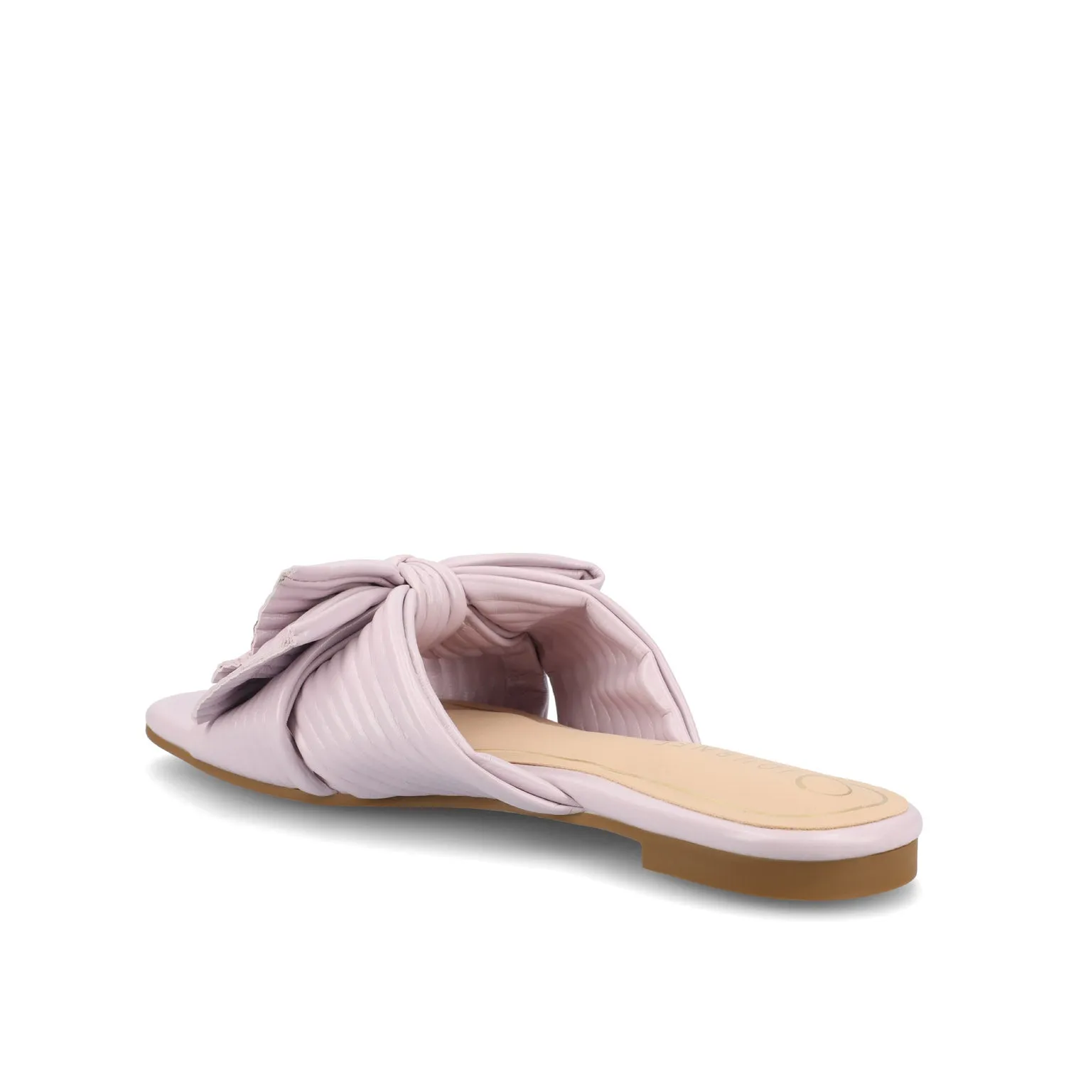 SERLINA PLEATED SLIDE SANDALS IN FOIL