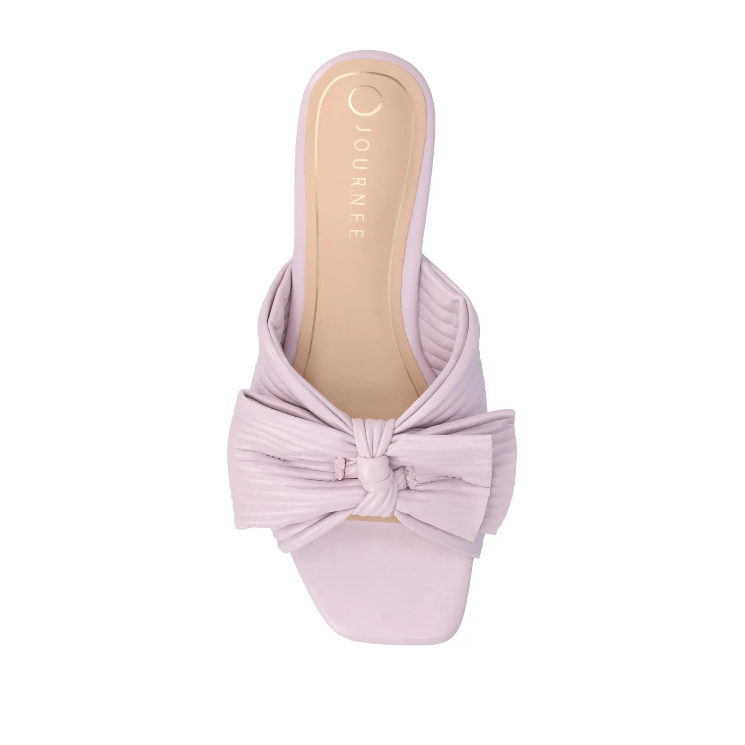 SERLINA PLEATED SLIDE SANDALS IN FOIL