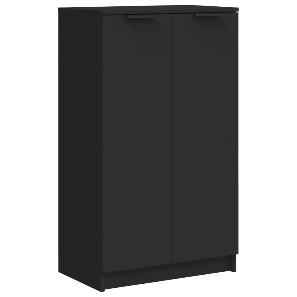 Shoe Cabinet Black 59x35x100 cm Engineered Wood