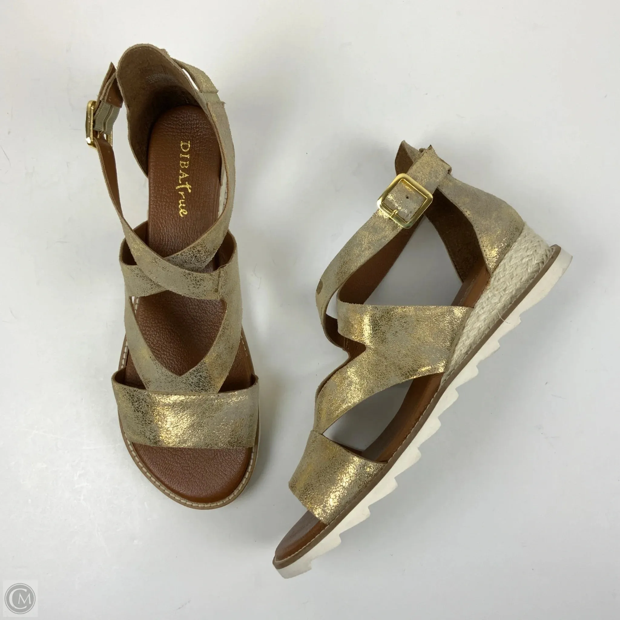 Shoes Flats By Diba In Gold, Size: 13