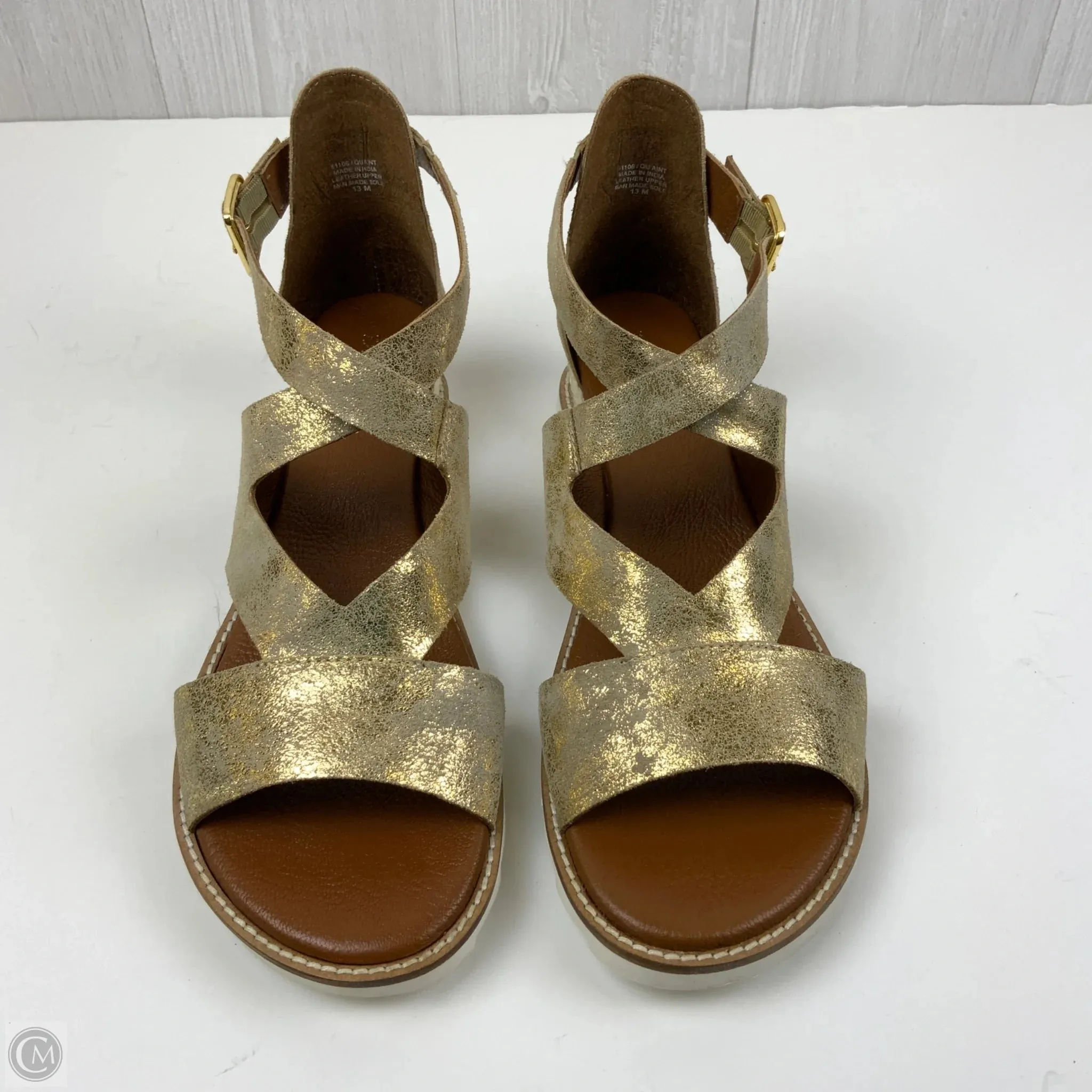Shoes Flats By Diba In Gold, Size: 13