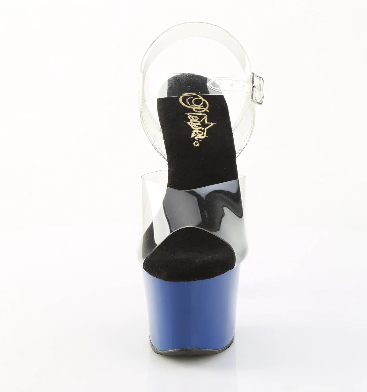 SKY-308 Pleaser Clear/Royal Blue Sexy Platform Shoes (Pole Dancing Heels)