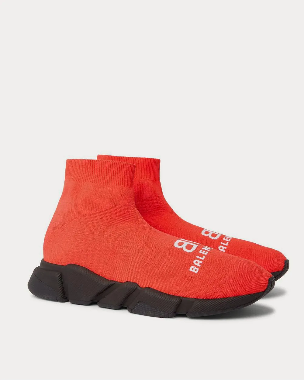 Speed Sock Logo-Print Stretch-Knit Slip-On  Red high top sneakers