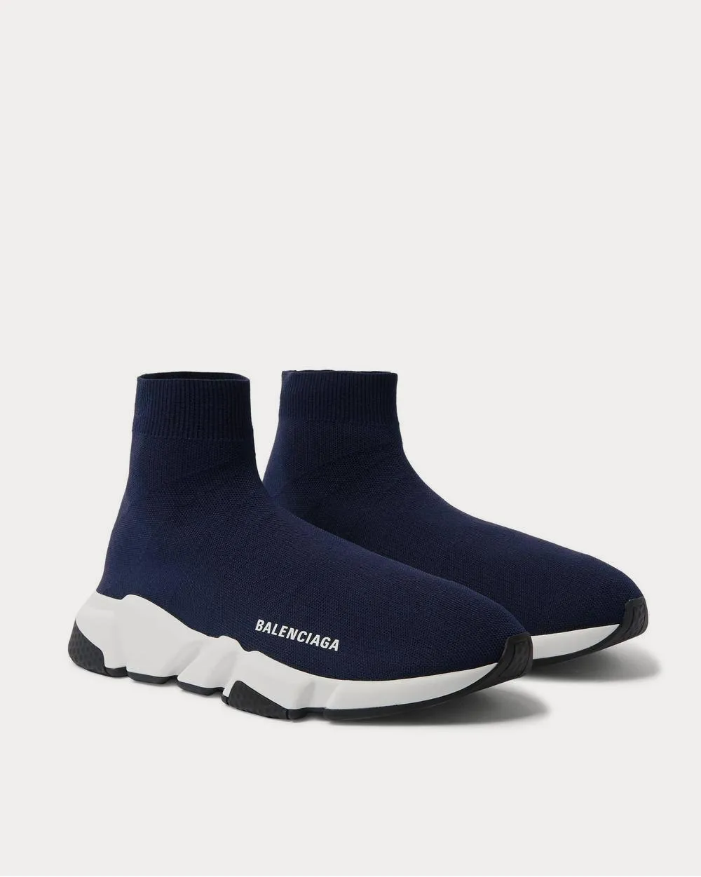 Speed Sock Stretch-Knit Slip-On  Navy high top sneakers