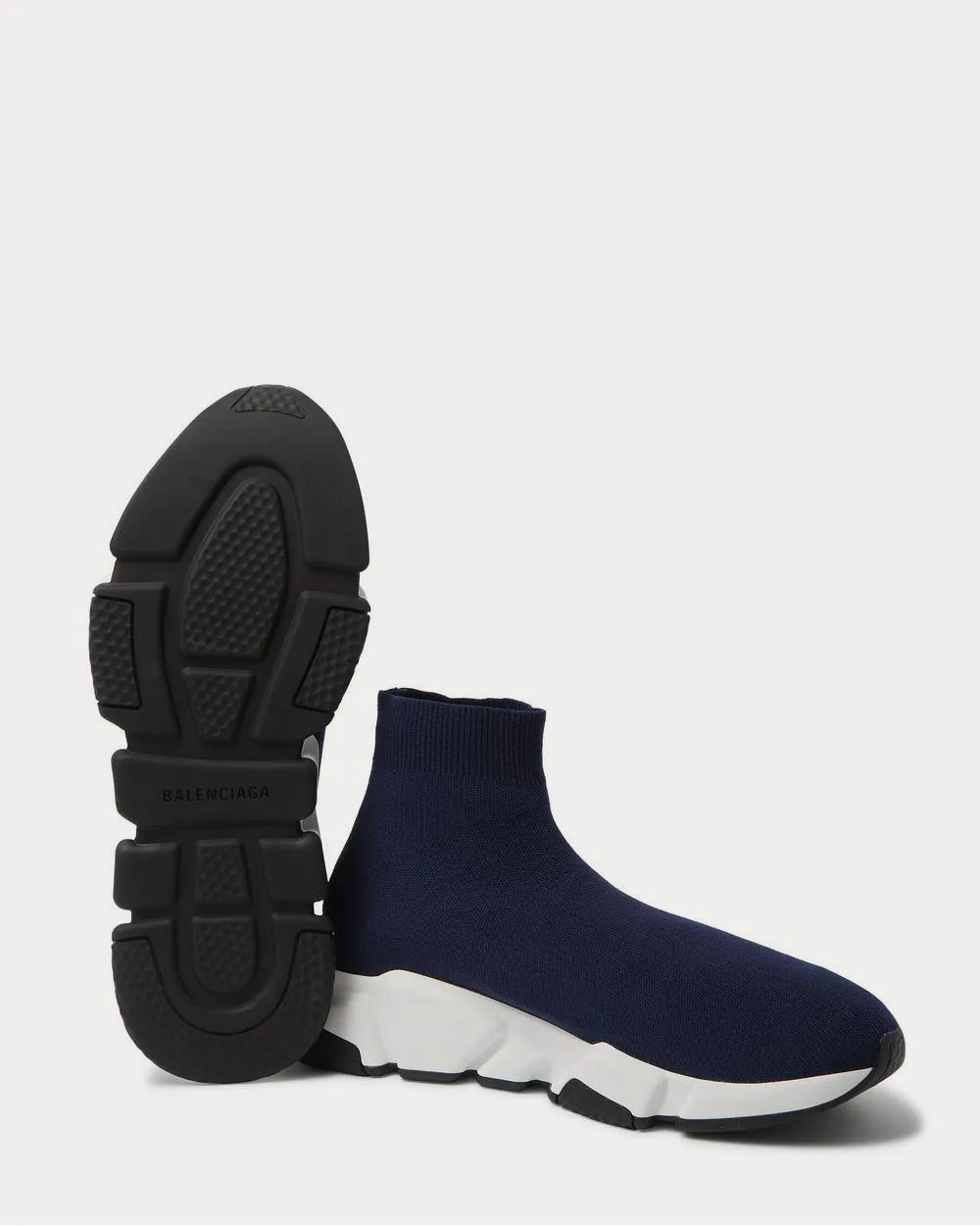 Speed Sock Stretch-Knit Slip-On  Navy high top sneakers