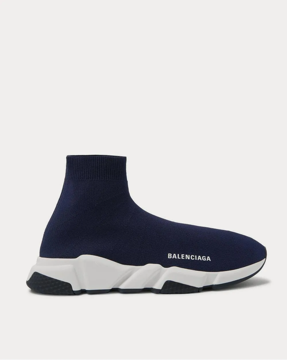 Speed Sock Stretch-Knit Slip-On  Navy high top sneakers