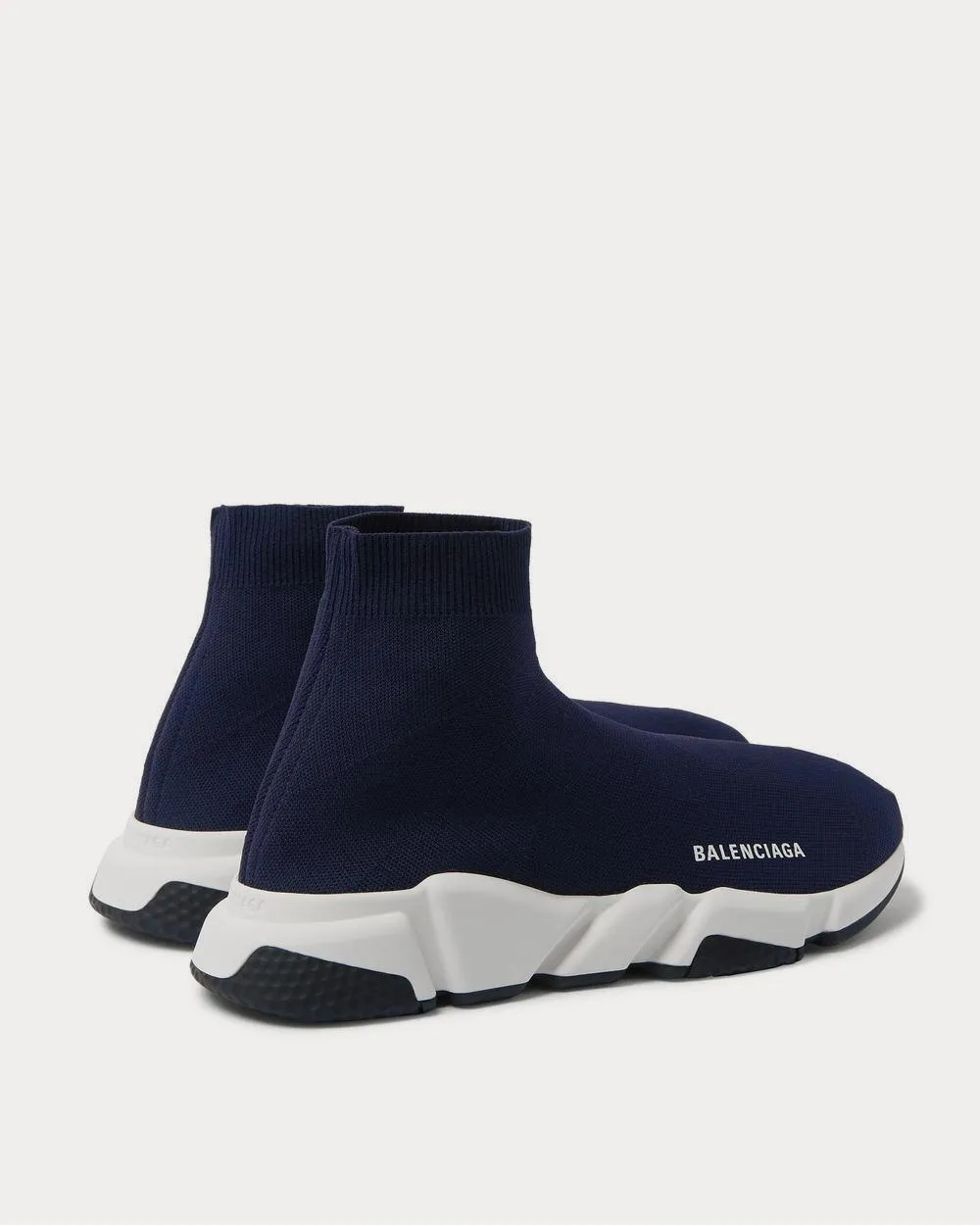Speed Sock Stretch-Knit Slip-On  Navy high top sneakers
