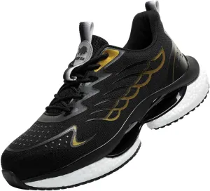 Steel Toe Shoes for Women Men Wide Non Slip Composite Work Sneakers Indestructible Comfortable Safety Tennis Shoes Lightweight Breathable Construction Sneakers Puncture Proof Ergonomic Design