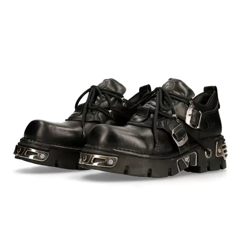 Step into the Dark Side: Gothic Thick-Soled Leather Shoes for a Bold Look 01