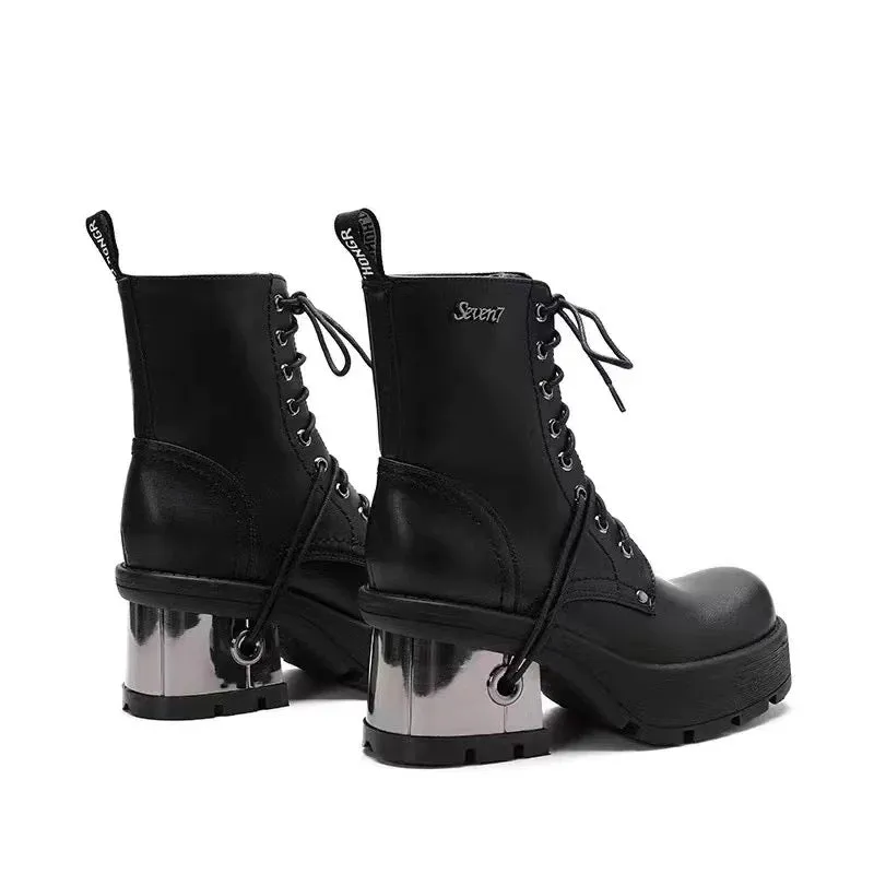 Step into the Dark Side: Gothic Thick-Soled Leather Shoes for a Bold Look 03