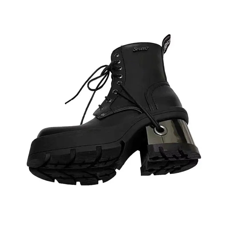 Step into the Dark Side: Gothic Thick-Soled Leather Shoes for a Bold Look 03