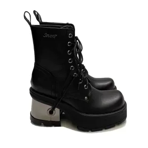 Step into the Dark Side: Gothic Thick-Soled Leather Shoes for a Bold Look 03