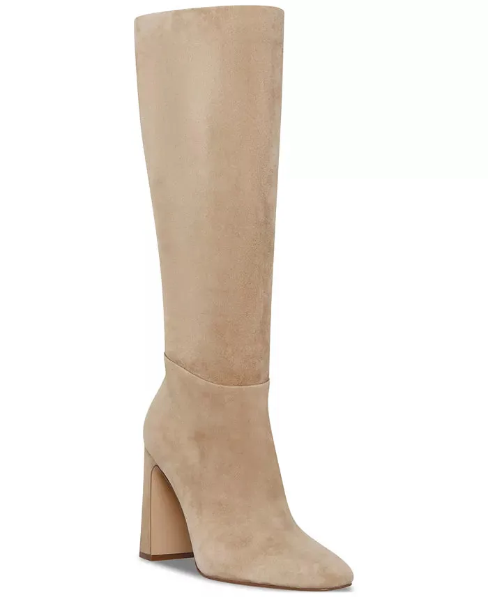 Steve Madden Women's Ally Block-Heel Tall Boots  Color Sand Suede Size 8.5M