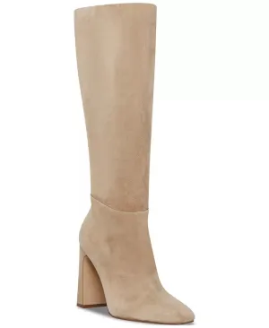 Steve Madden Women's Ally Block-Heel Tall Boots  Color Sand Suede Size 8.5M