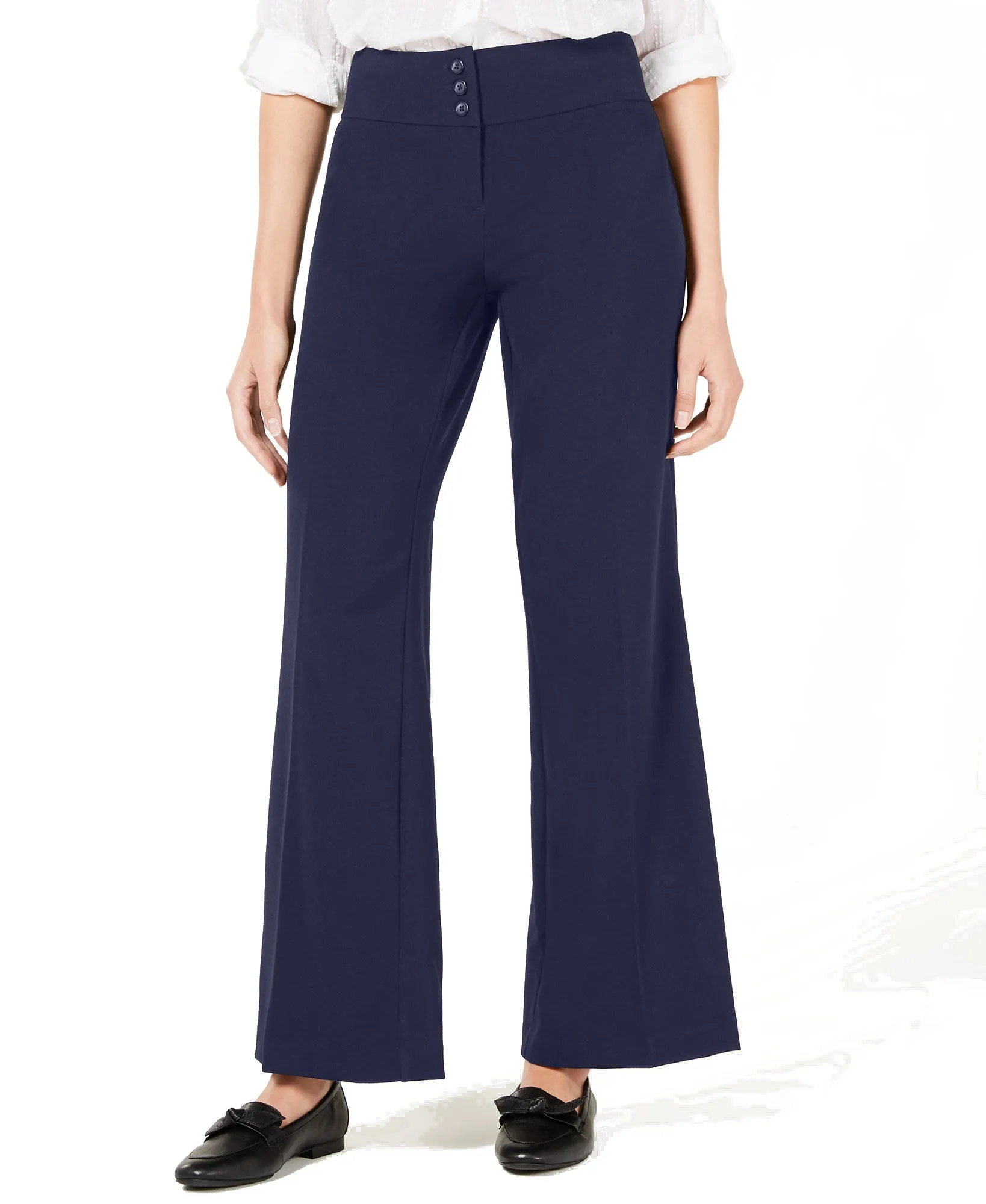 Stretch Wide-Leg Pants