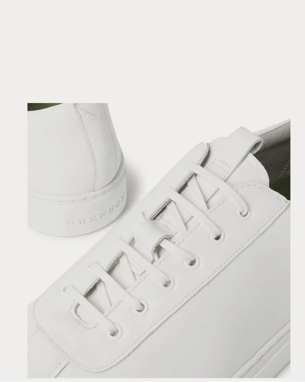 Vegan Leather  White low top sneakers