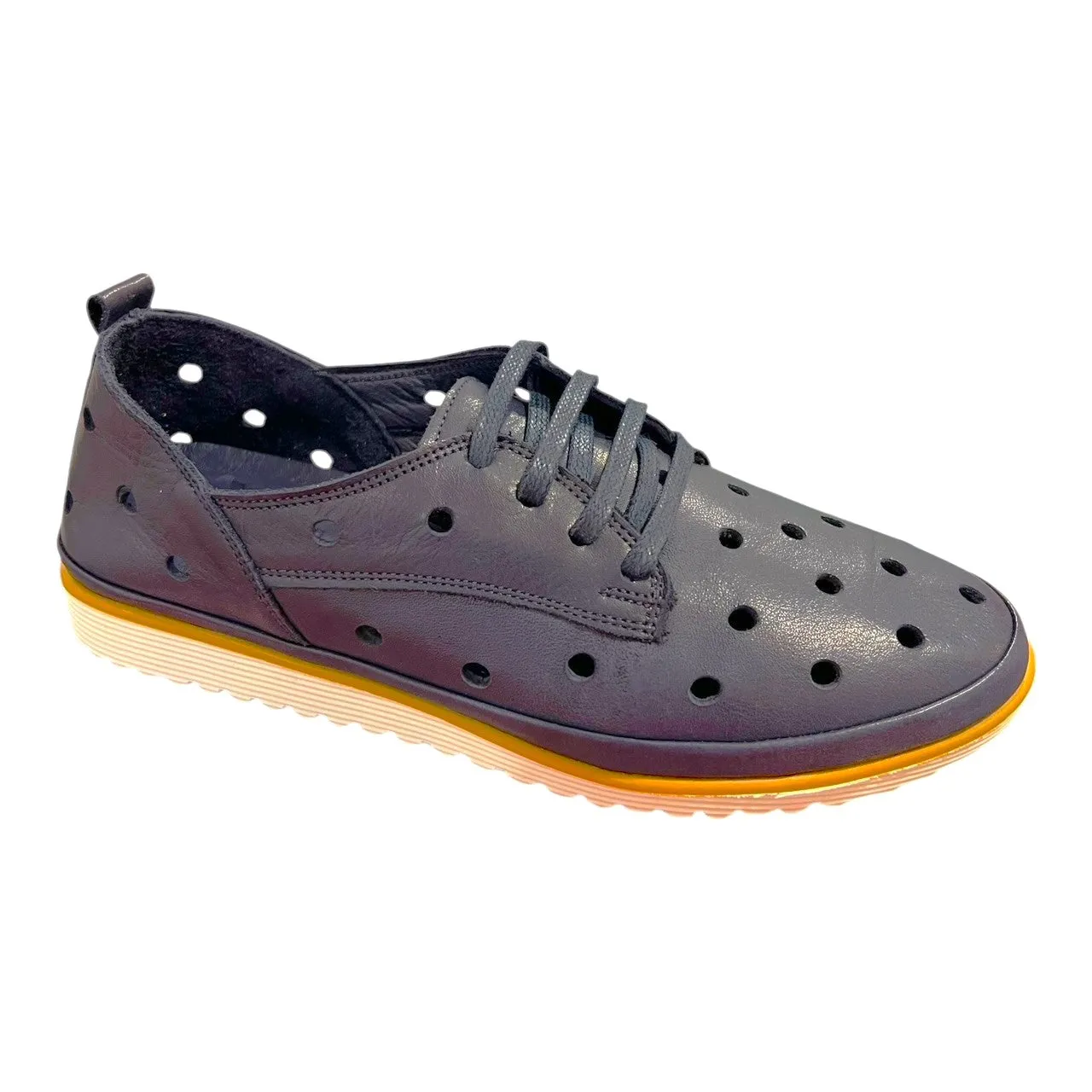 Via Nova Caesar Navy Leather Sneakers