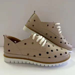 Via Nova Caesar Taupe Leather Sneakers